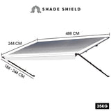 NNEMB 16ft x 8ft Caravan Retractable Awning, Powder Coated 6063 Aluminium and Vinyl, for Caravan, Motorhome, RV, Work Trailer