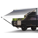 NNEMB 16ft x 8ft Caravan Retractable Awning, Powder Coated 6063 Aluminium and Vinyl, for Caravan, Motorhome, RV, Work Trailer
