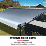NNEMB 17ft x 8ft Caravan Retractable Awning, Powder Coated 6063 Aluminium and Vinyl, for Caravan, Motorhome, RV, Work Trailer