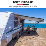 NNEMB 17ft x 8ft Caravan Retractable Awning, Powder Coated 6063 Aluminium and Vinyl, for Caravan, Motorhome, RV, Work Trailer