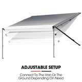 NNEMB 17ft x 8ft Caravan Retractable Awning, Powder Coated 6063 Aluminium and Vinyl, for Caravan, Motorhome, RV, Work Trailer