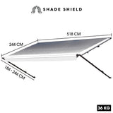 NNEMB 17ft x 8ft Caravan Retractable Awning, Powder Coated 6063 Aluminium and Vinyl, for Caravan, Motorhome, RV, Work Trailer