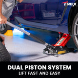 NNEMB 1200KG Hydraulic Trolley Floor Jack, Low Profile, Dual Pump, Quick Release Handle, for Jacking Car