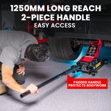NNEMB 3000KG Hydraulic Trolley Floor Jack, High Lift, Dual Pump, Quick Release Handle