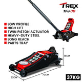 NNEMB 3000KG Hydraulic Trolley Floor Jack, High Lift, Dual Pump, Quick Release Handle