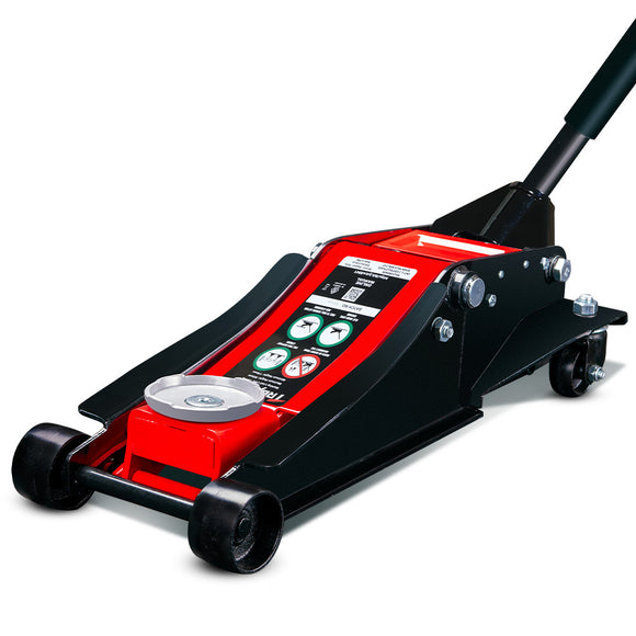NNEMB 3000KG Hydraulic Trolley Floor Jack, High Lift, Dual Pump, Quick Release Handle