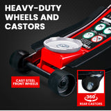 NNEMB 3000KG Hydraulic Trolley Floor Jack, High Lift, Dual Pump, Quick Release Handle