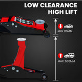 NNEMB 3000KG Hydraulic Trolley Floor Jack, High Lift, Dual Pump, Quick Release Handle
