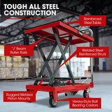 NNEMB 230KG Hydraulic Scissor Lift Platform Trolley, Non-Skid Rubber Platform Pad, for Material Handling