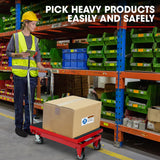 NNEMB 230KG Hydraulic Scissor Lift Platform Trolley, Non-Skid Rubber Platform Pad, for Material Handling