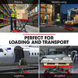 NNEMB 230KG Hydraulic Scissor Lift Platform Trolley, Non-Skid Rubber Platform Pad, for Material Handling