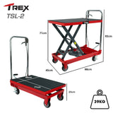 NNEMB 230KG Hydraulic Scissor Lift Platform Trolley, Non-Skid Rubber Platform Pad, for Material Handling