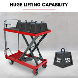NNEMB 230KG Hydraulic Scissor Lift Platform Trolley, Non-Skid Rubber Platform Pad, for Material Handling