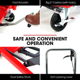 NNEMB 300KG Hydraulic High Lift Double Scissor Trolley, 1.3M Max Platform Hgt, Heavy-Duty, for Material Handling