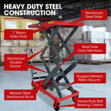NNEMB 300KG Hydraulic High Lift Double Scissor Trolley, 1.3M Max Platform Hgt, Heavy-Duty, for Material Handling