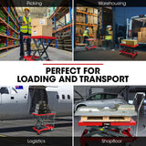 NNEMB 500KG Hydraulic Scissor Lift Platform Trolley, Heavy-Duty, for Material Handling