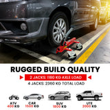 NNEMB 1180kg Set of 2 Vehicle Positioning Jacks, Mechanical Ratcheting Foot Pedal Wheel Dolly For Auto Car Moving