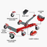 NNEMB 1180kg Set of 2 Vehicle Positioning Jacks, Mechanical Ratcheting Foot Pedal Wheel Dolly For Auto Car Moving