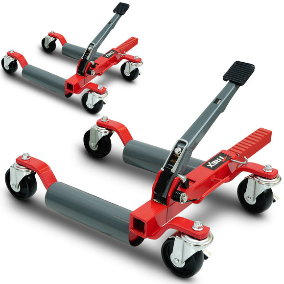 NNEMB 1180kg Set of 2 Vehicle Positioning Jacks, Mechanical Ratcheting Foot Pedal Wheel Dolly For Auto Car Moving