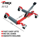 NNEMB 1180kg Set of 2 Vehicle Positioning Jacks, Mechanical Ratcheting Foot Pedal Wheel Dolly For Auto Car Moving