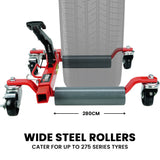 NNEMB 1180kg Set of 2 Vehicle Positioning Jacks, Mechanical Ratcheting Foot Pedal Wheel Dolly For Auto Car Moving