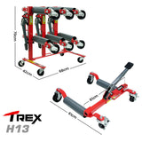 NNEMB 2360kg Set of 4 Vehicle Positioning Jacks with Rack Stand, Mechanical Ratcheting Foot Pedal Wheel Dolly For Auto Car Moving
