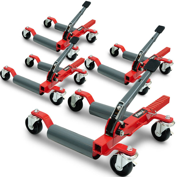 NNEMB 2360kg Set of 4 Vehicle Positioning Jacks, Mechanical Ratcheting Foot Pedal Wheel Dolly For Auto Car Moving