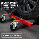 NNEMB 2360kg Set of 4 Vehicle Positioning Jacks, Mechanical Ratcheting Foot Pedal Wheel Dolly For Auto Car Moving