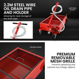 NNEMB 76L Low Level Mobile Truck Waste Oil Fluid Drainer Pan, Hand Pump, for Workshop