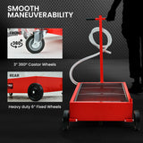 NNEMB 76L Low Level Mobile Truck Waste Oil Fluid Drainer Pan, Hand Pump, for Workshop