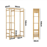 NNEED Wardrobe with Hanging Rail and 6-tier Shelf