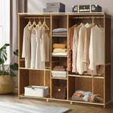 NNEED Open Wardrobe Clothes Storage Hanging Rail Bamboo