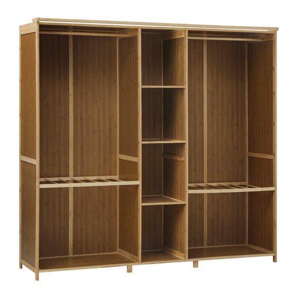NNEED Open Wardrobe Clothes Storage Hanging Rail Bamboo