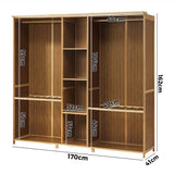NNEED Open Wardrobe Clothes Storage Hanging Rail Bamboo