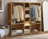 NNEED Open Wardrobe Clothes Storage Hanging Rail Bamboo