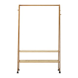 NNEED Clothes Rack Bamboo Hanging Rail Portable Wheels