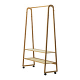 NNEED Clothes Rack Bamboo Hanging Rail Portable Wheels