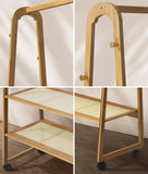 NNEED Clothes Rack Bamboo Hanging Rail Portable Wheels