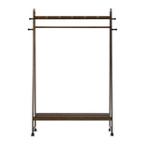 NNEED Clothes Rack Hanging Rail Bamboo Portable Wheels