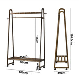 NNEED Clothes Rack Hanging Rail Bamboo Portable Wheels