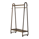 NNEED Clothes Rack Hanging Rail Bamboo Portable Wheels
