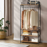 NNEED Open Wardrobe with Hanging Rail Metal 4 shelves