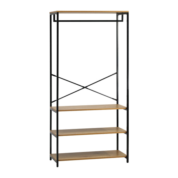 NNEED Open Wardrobe with Hanging Rail Metal 4 shelves