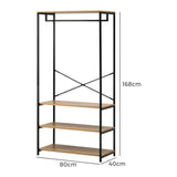 NNEED Open Wardrobe with Hanging Rail Metal 4 shelves