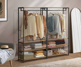 NNEED Open Wardrobe with Hanging Rail Metal 4 shelves