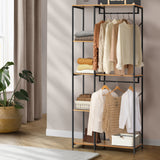 NNEED Large Open Wardrobe Hanging Rail 5 shelves