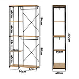 NNEED Large Open Wardrobe Hanging Rail 5 shelves