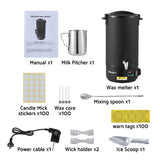 NNEDSZ 10L Wax Melter Candle Making 1520W Melting Pot Furnace Pour Spout Soap