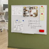 NNEDSZ Magnetic Whiteboard 60x90cm Erase Board Marker Eraser Tray Home Office School