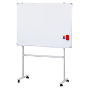 NNEDSZ 90x120cm Standing Whiteboard with Wheels Magnetic Double-Sided Erase Board